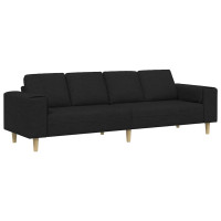 Produktbild för Vardagsrumsoffa Svart 250 x 77 x 76 cm Polyester