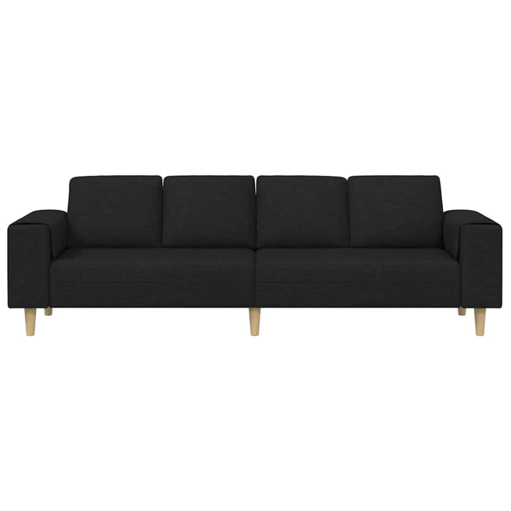 Produktbild för Vardagsrumsoffa Svart 250 x 77 x 76 cm Polyester