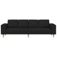 Produktbild för Vardagsrumsoffa Svart 250 x 77 x 76 cm Polyester
