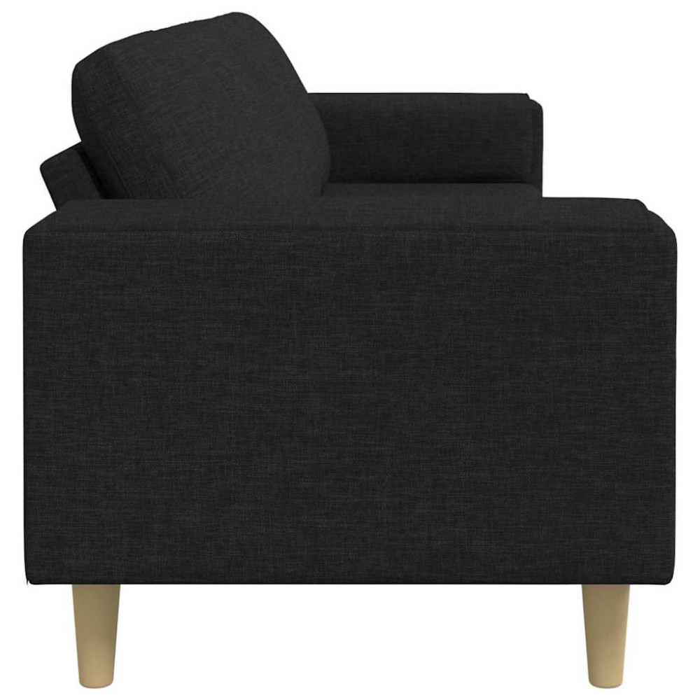 Produktbild för Vardagsrumsoffa Svart 250 x 77 x 76 cm Polyester