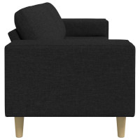 Produktbild för Vardagsrumsoffa Svart 250 x 77 x 76 cm Polyester