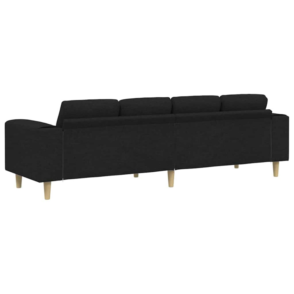 Produktbild för Vardagsrumsoffa Svart 250 x 77 x 76 cm Polyester