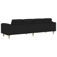 Produktbild för Vardagsrumsoffa Svart 250 x 77 x 76 cm Polyester