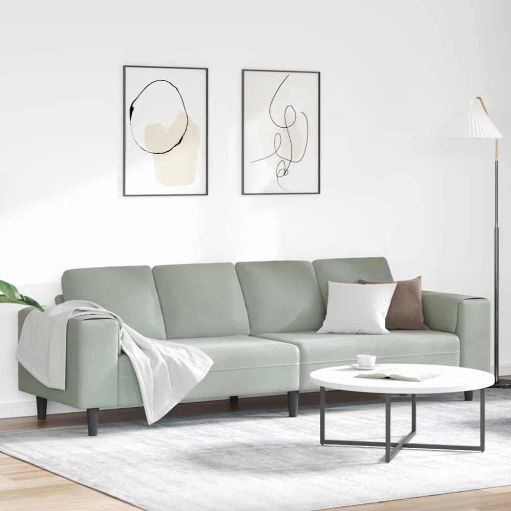 Produktbild för Vardagsrumsoffa Ljusgrå 250 x 77 x 76 cm