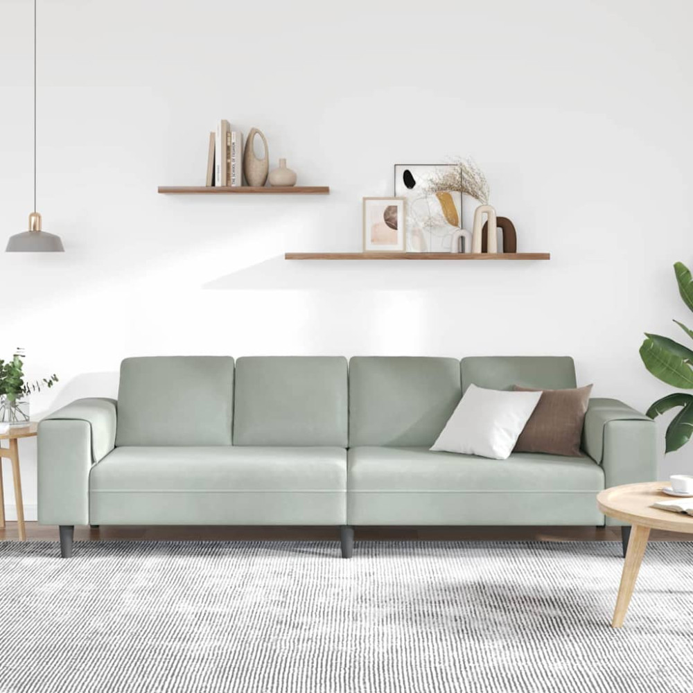 Produktbild för Vardagsrumsoffa Ljusgrå 250 x 77 x 76 cm