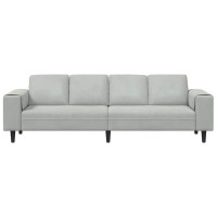 Produktbild för Vardagsrumsoffa Ljusgrå 250 x 77 x 76 cm