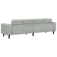 Produktbild för Vardagsrumsoffa Ljusgrå 250 x 77 x 76 cm