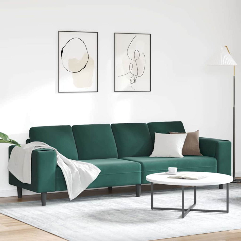 Produktbild för Vardagsrumsoffa Mörkgrön 250 x 77 x 76 cm