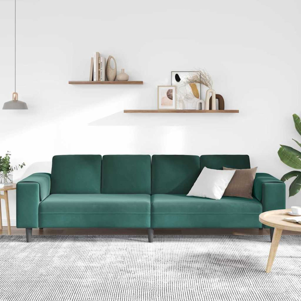 Produktbild för Vardagsrumsoffa Mörkgrön 250 x 77 x 76 cm