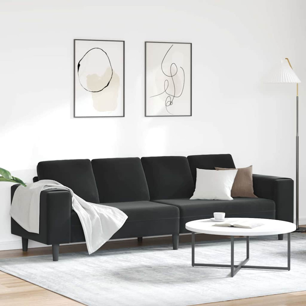 Produktbild för Vardagsrumsoffa Svart 250 x 77 x 76 cm