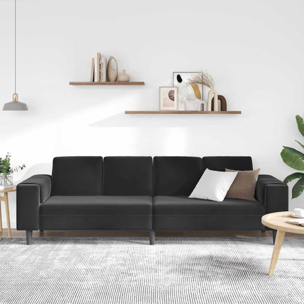 Produktbild för Vardagsrumsoffa Svart 250 x 77 x 76 cm