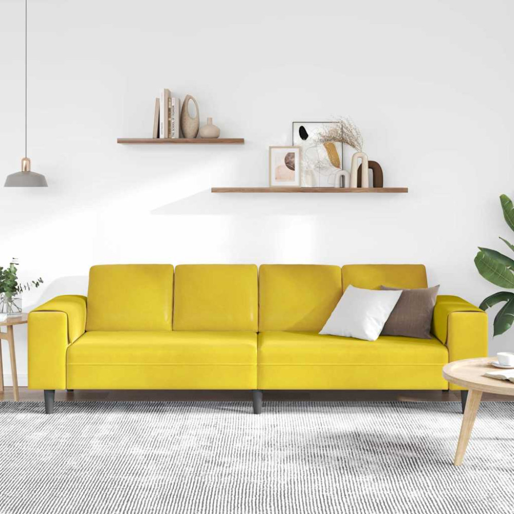 Produktbild för Vardagsrumsoffa Gul 250 x 77 x 76 cm