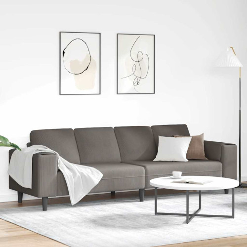 vidaXL Soffa Ljusgrå 250 x 77 x 76 cm Kordread tyg