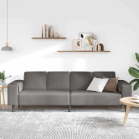 Produktbild för Soffa Ljusgrå 250 x 77 x 76 cm Kordread tyg