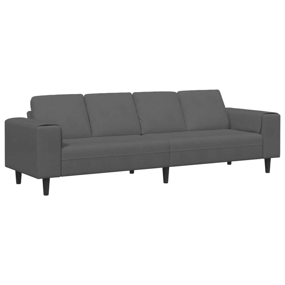 Produktbild för Soffa Mörkgrå 250 x 77 x 76 cm Kordread tyg