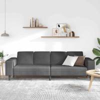 Produktbild för Soffa Mörkgrå 250 x 77 x 76 cm Kordread tyg