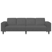 Produktbild för Soffa Mörkgrå 250 x 77 x 76 cm Kordread tyg