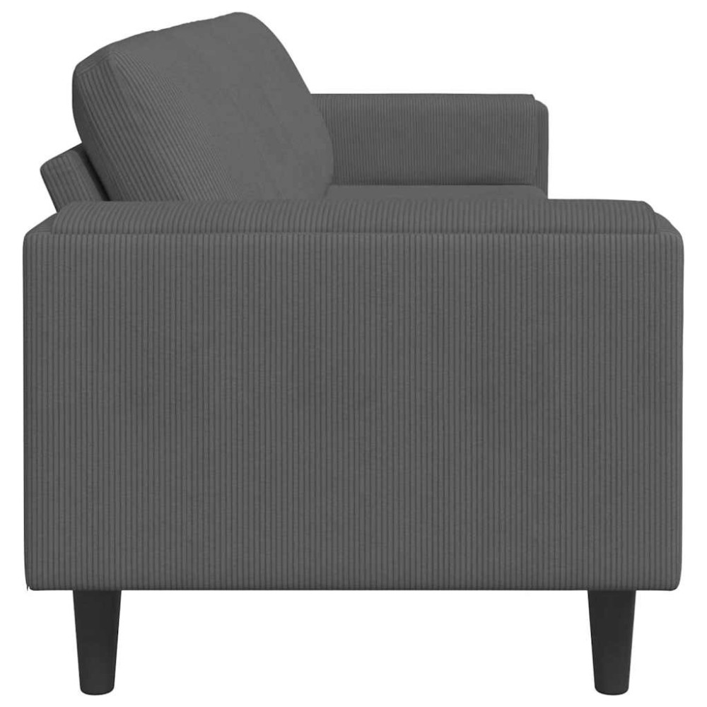 Produktbild för Soffa Mörkgrå 250 x 77 x 76 cm Kordread tyg