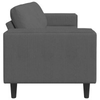 Produktbild för Soffa Mörkgrå 250 x 77 x 76 cm Kordread tyg