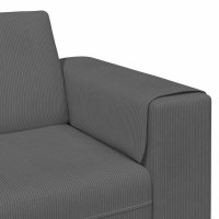 Produktbild för Soffa Mörkgrå 250 x 77 x 76 cm Kordread tyg