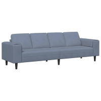 Produktbild för Soffa Blå 250 x 77 x 76 cm Kordread tyg