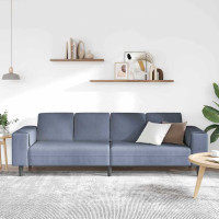 Produktbild för Soffa Blå 250 x 77 x 76 cm Kordread tyg