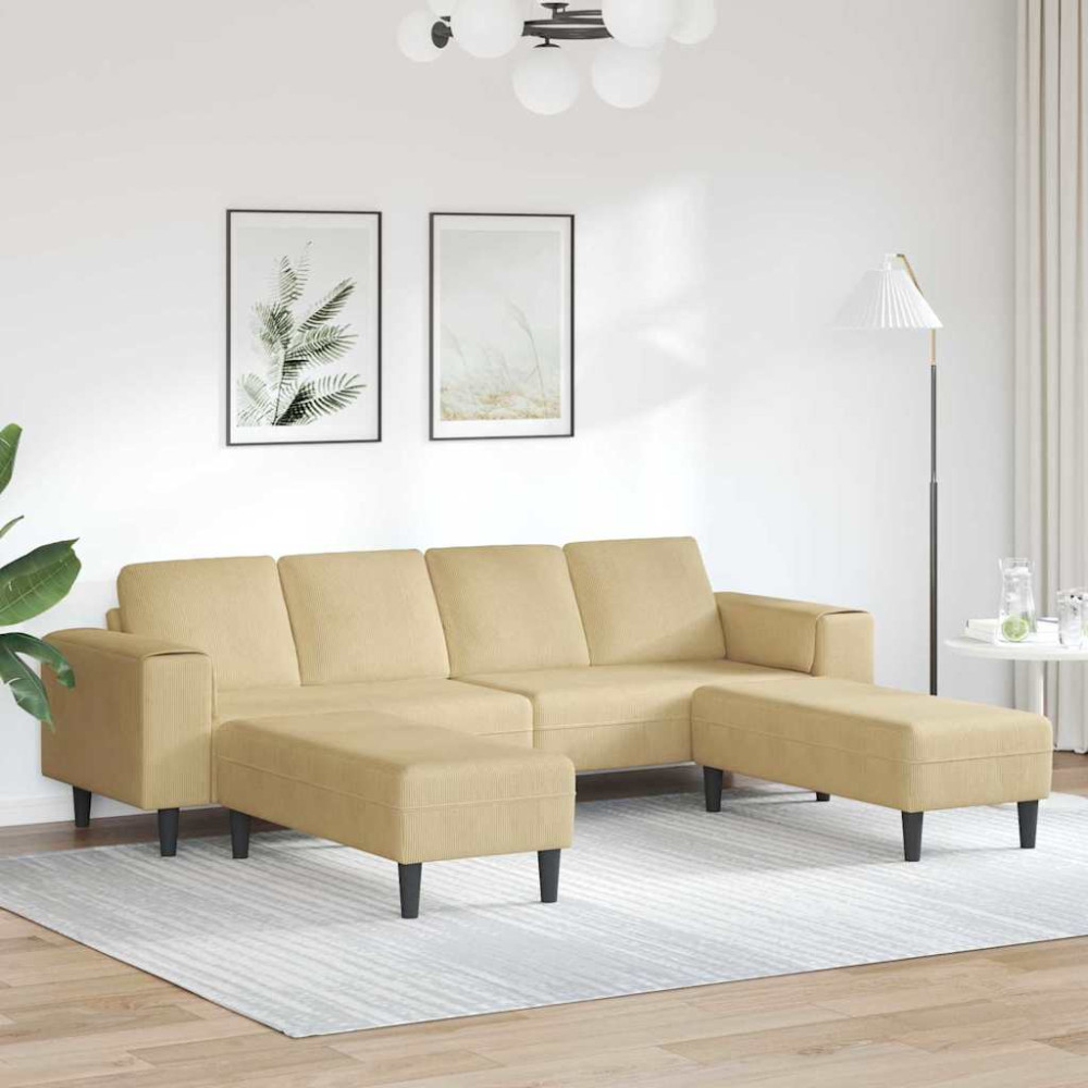 Produktbild för Soffa Grågrön 250 x 188 x 76 cm Kordread tyg
