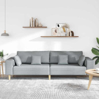 Produktbild för Soffa med kudde Ljusgrå 250 x 77 x 76 cm tyg