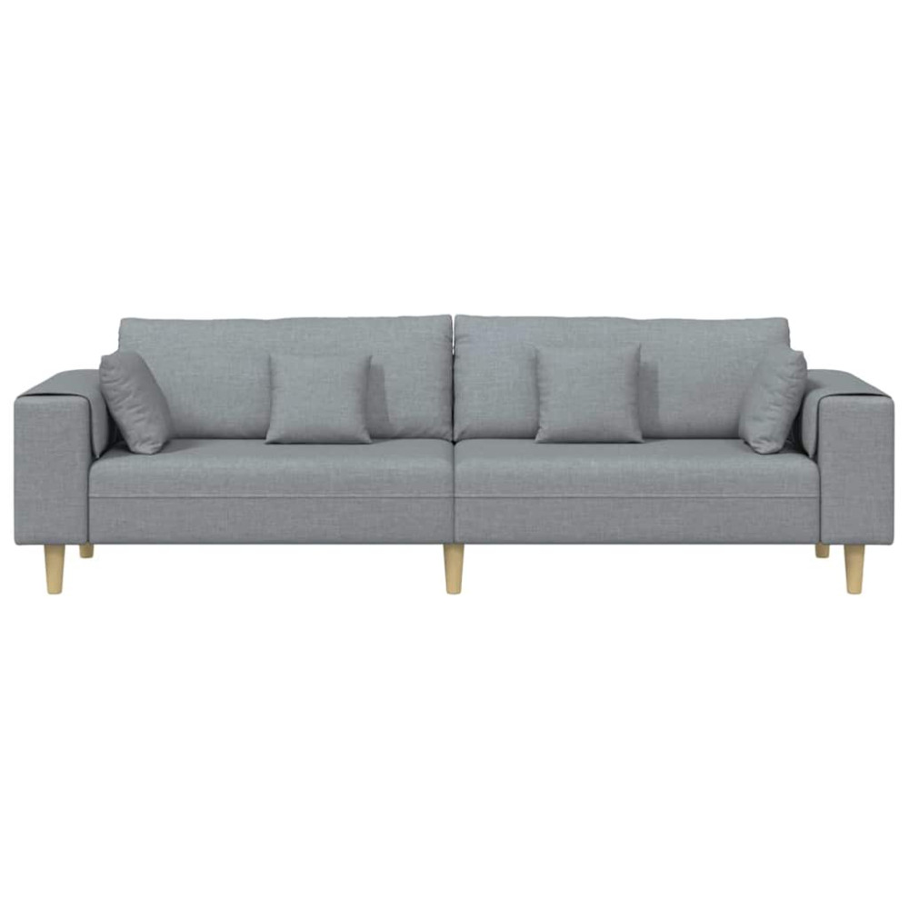 Produktbild för Soffa med kudde Ljusgrå 250 x 77 x 76 cm tyg
