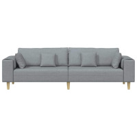 Produktbild för Soffa med kudde Ljusgrå 250 x 77 x 76 cm tyg