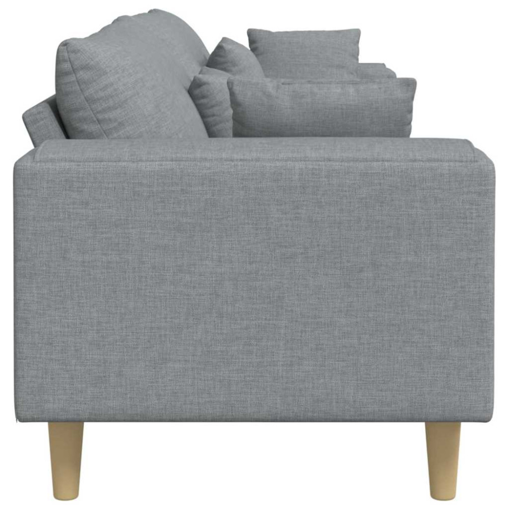 Produktbild för Soffa med kudde Ljusgrå 250 x 77 x 76 cm tyg