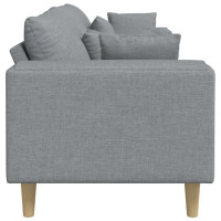 Produktbild för Soffa med kudde Ljusgrå 250 x 77 x 76 cm tyg