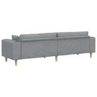 Produktbild för Soffa med kudde Ljusgrå 250 x 77 x 76 cm tyg