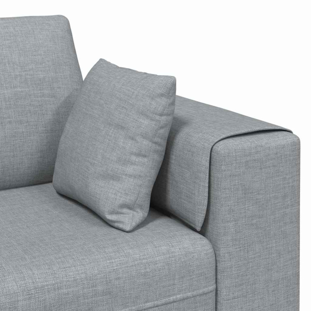 Produktbild för Soffa med kudde Ljusgrå 250 x 77 x 76 cm tyg