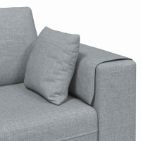 Produktbild för Soffa med kudde Ljusgrå 250 x 77 x 76 cm tyg