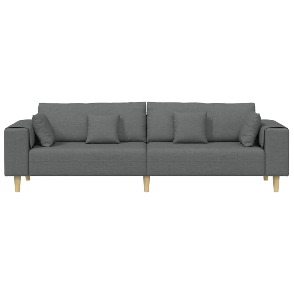 Produktbild för Soffa med kudde Mörkgrå 250 x 77 x 76 cm tyg
