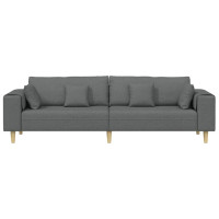 Produktbild för Soffa med kudde Mörkgrå 250 x 77 x 76 cm tyg