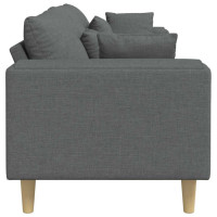Produktbild för Soffa med kudde Mörkgrå 250 x 77 x 76 cm tyg