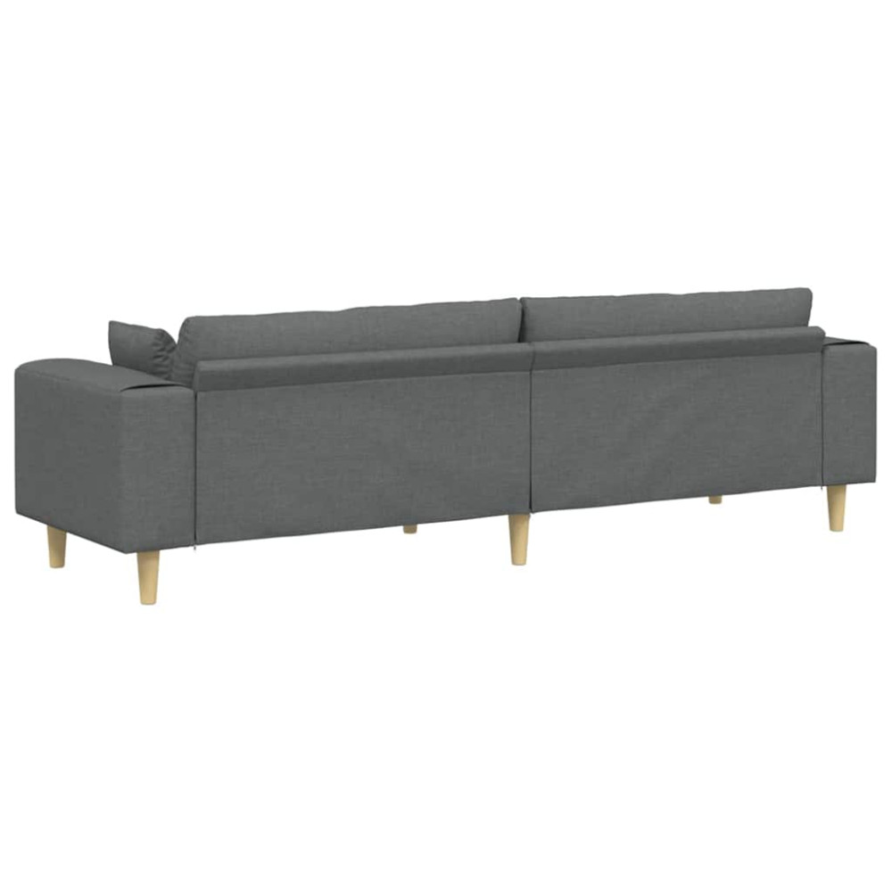 Produktbild för Soffa med kudde Mörkgrå 250 x 77 x 76 cm tyg