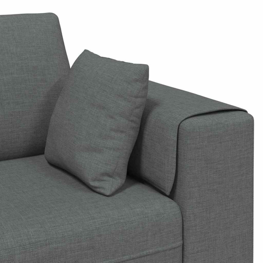 Produktbild för Soffa med kudde Mörkgrå 250 x 77 x 76 cm tyg