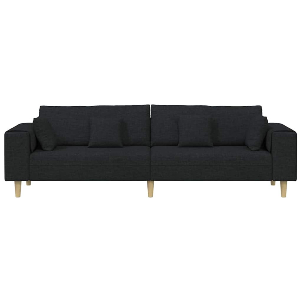 Produktbild för Soffa med kudde Svart 250 x 77 x 76 cm tyg