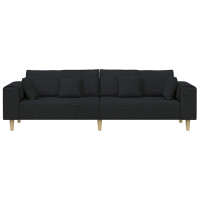 Produktbild för Soffa med kudde Svart 250 x 77 x 76 cm tyg