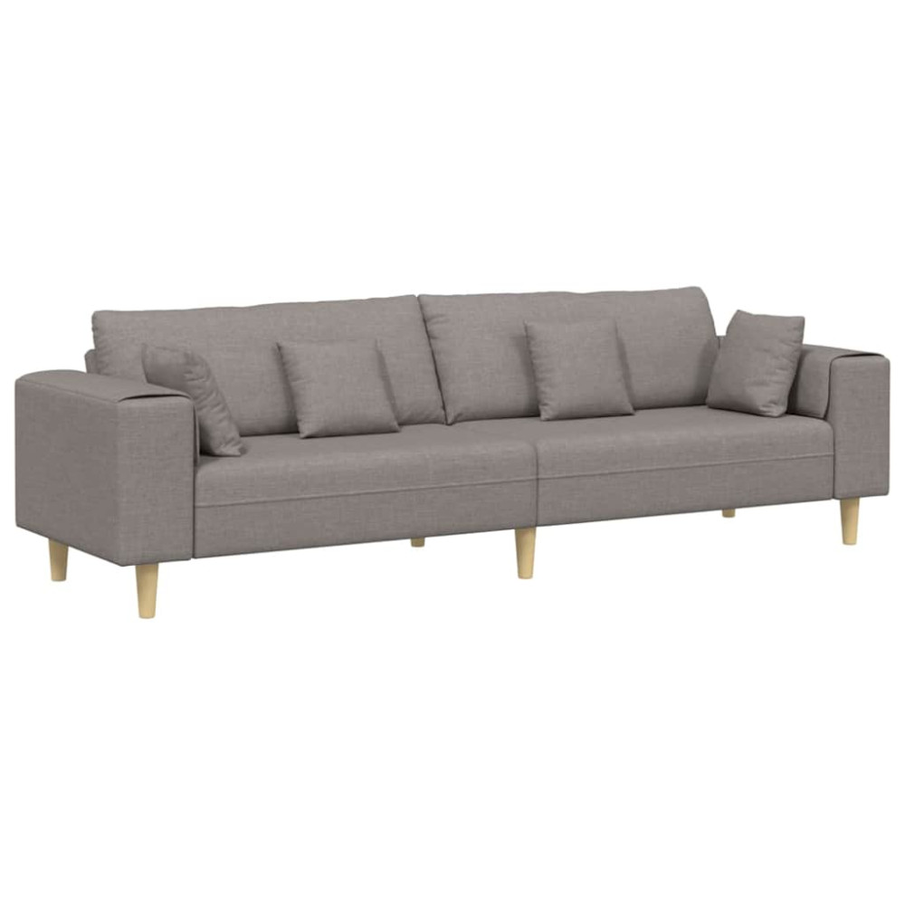 Produktbild för Soffa med kudde Taupe 250 x 77 x 76 cm tyg