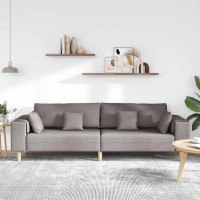 Produktbild för Soffa med kudde Taupe 250 x 77 x 76 cm tyg