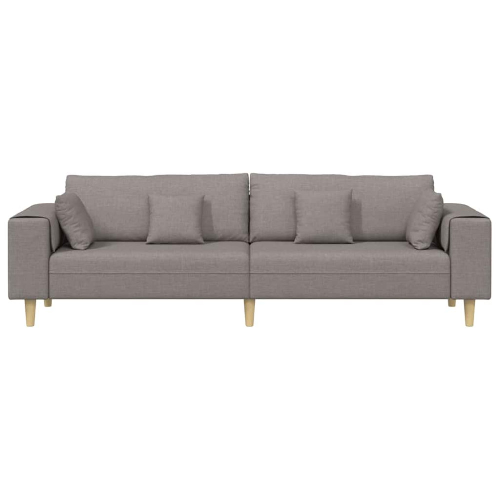 Produktbild för Soffa med kudde Taupe 250 x 77 x 76 cm tyg