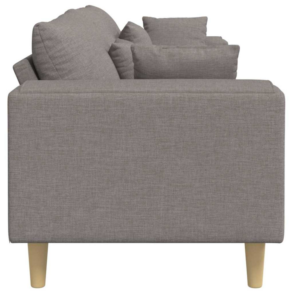 Produktbild för Soffa med kudde Taupe 250 x 77 x 76 cm tyg