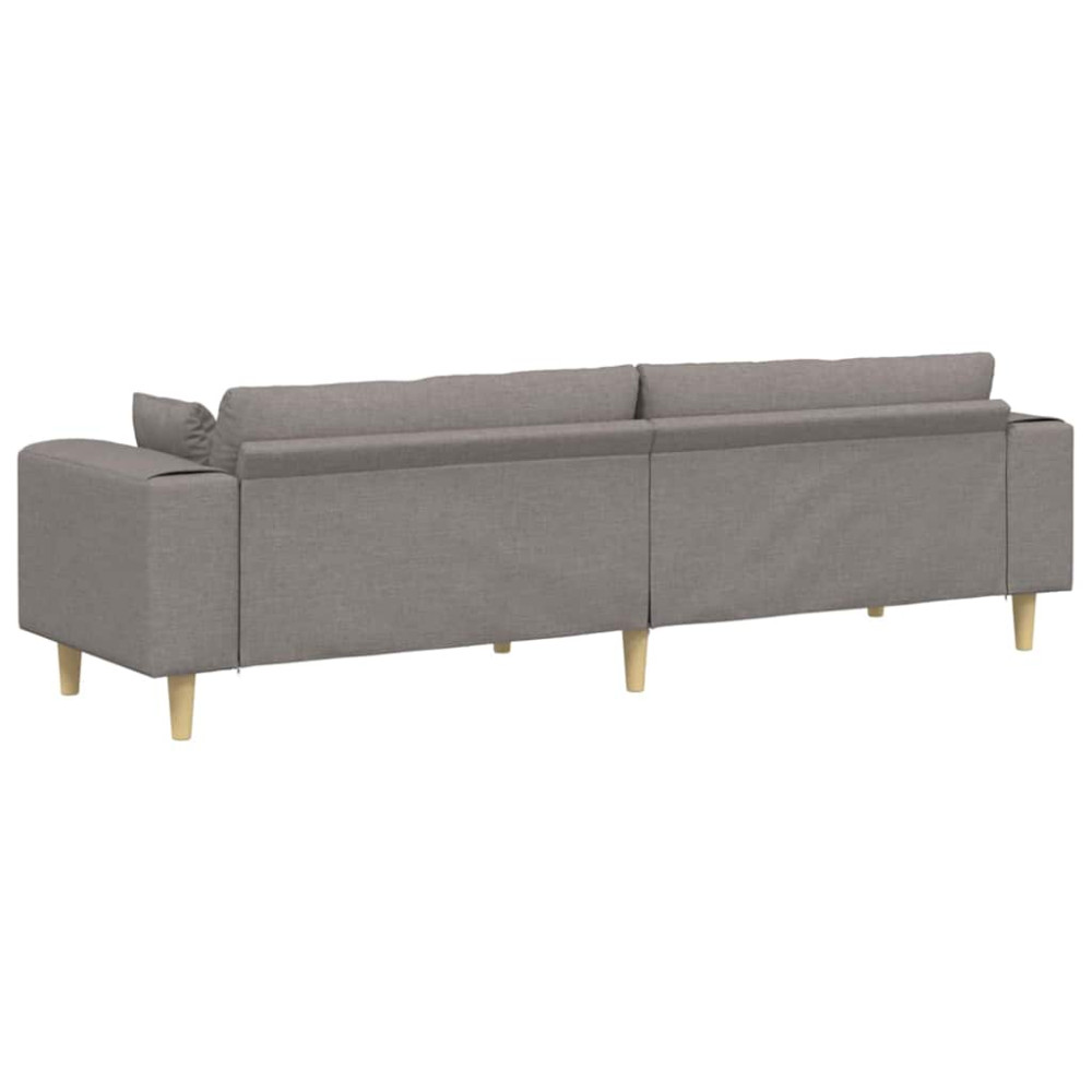 Produktbild för Soffa med kudde Taupe 250 x 77 x 76 cm tyg