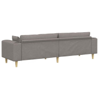 Produktbild för Soffa med kudde Taupe 250 x 77 x 76 cm tyg