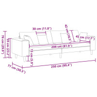 Produktbild för Soffa Moln Grå 250 x 77 x 76 cm tyg