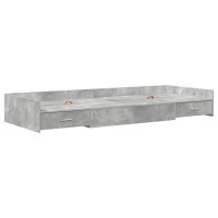 Produktbild för Sängram med huvudgavel Betonggrå 75 x 190 cm Konstruerat trä